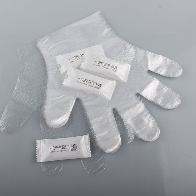 Luvas Descartáveis ​​de Qualidade Alimentar Embalagem Individual 3,5x8,6cm/6,5x5cm Saco Selado PE Luvas Transparentes Transparentes Luvas de Catering para Restaurante